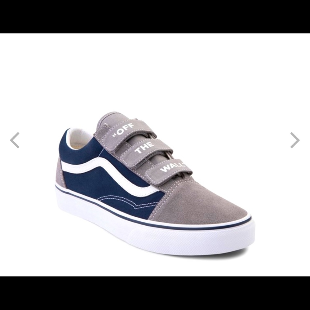 Suede/Jean like vans gray and blue off-the-wall exclusives